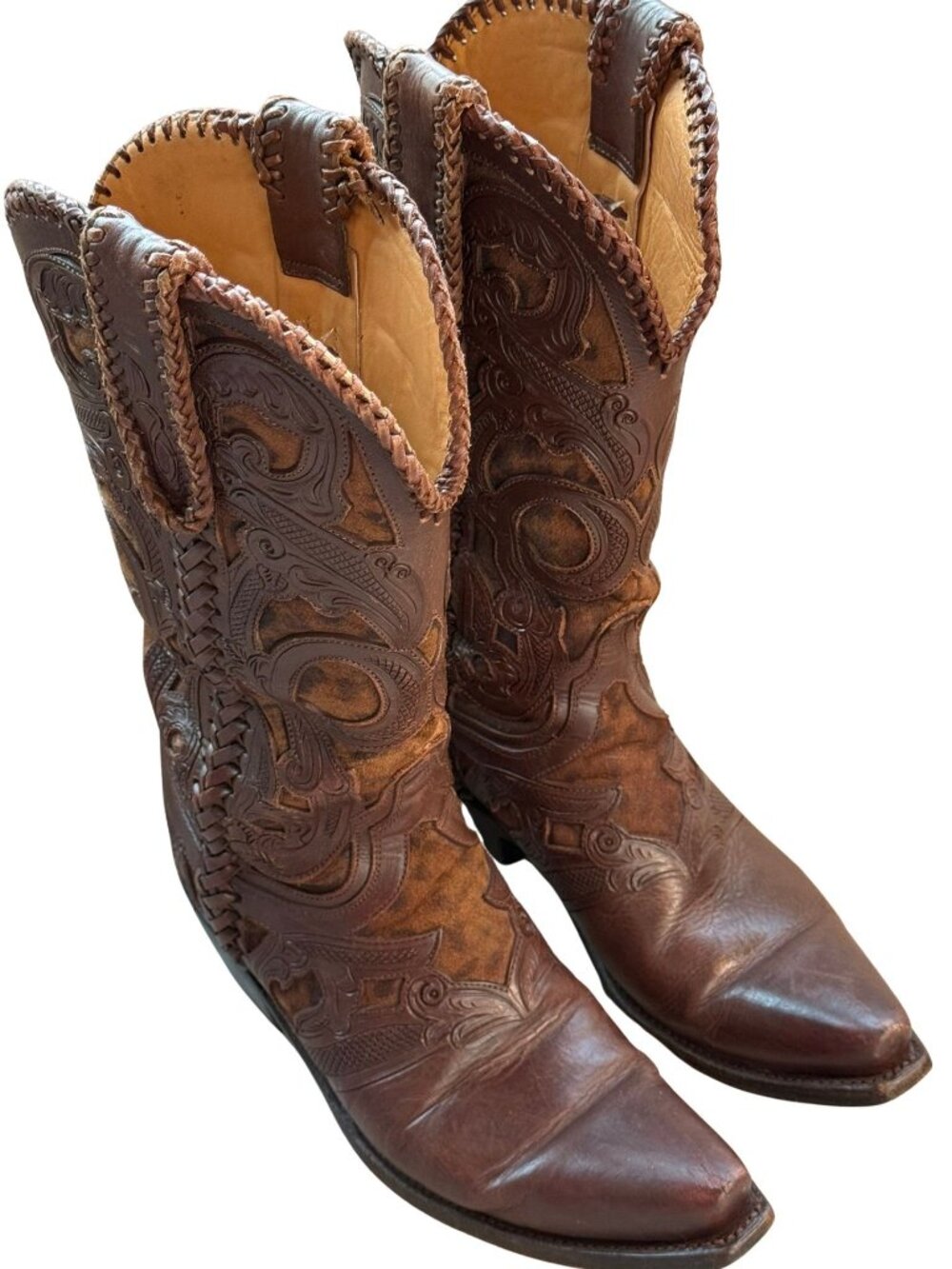 Lucchese M4632 Cheetah Hair Calf Western Boots 7.5B - Picture 6 of 8